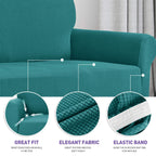 ZNSAYOTX Super Stretch Chair Slipcover Universal Sofa Chair Covers for Living Room Dogs Pet Furniture Protector Spandex Armchair Slipcovers with Anti Slip Foam Sticks (Peacock Teal, Chair)