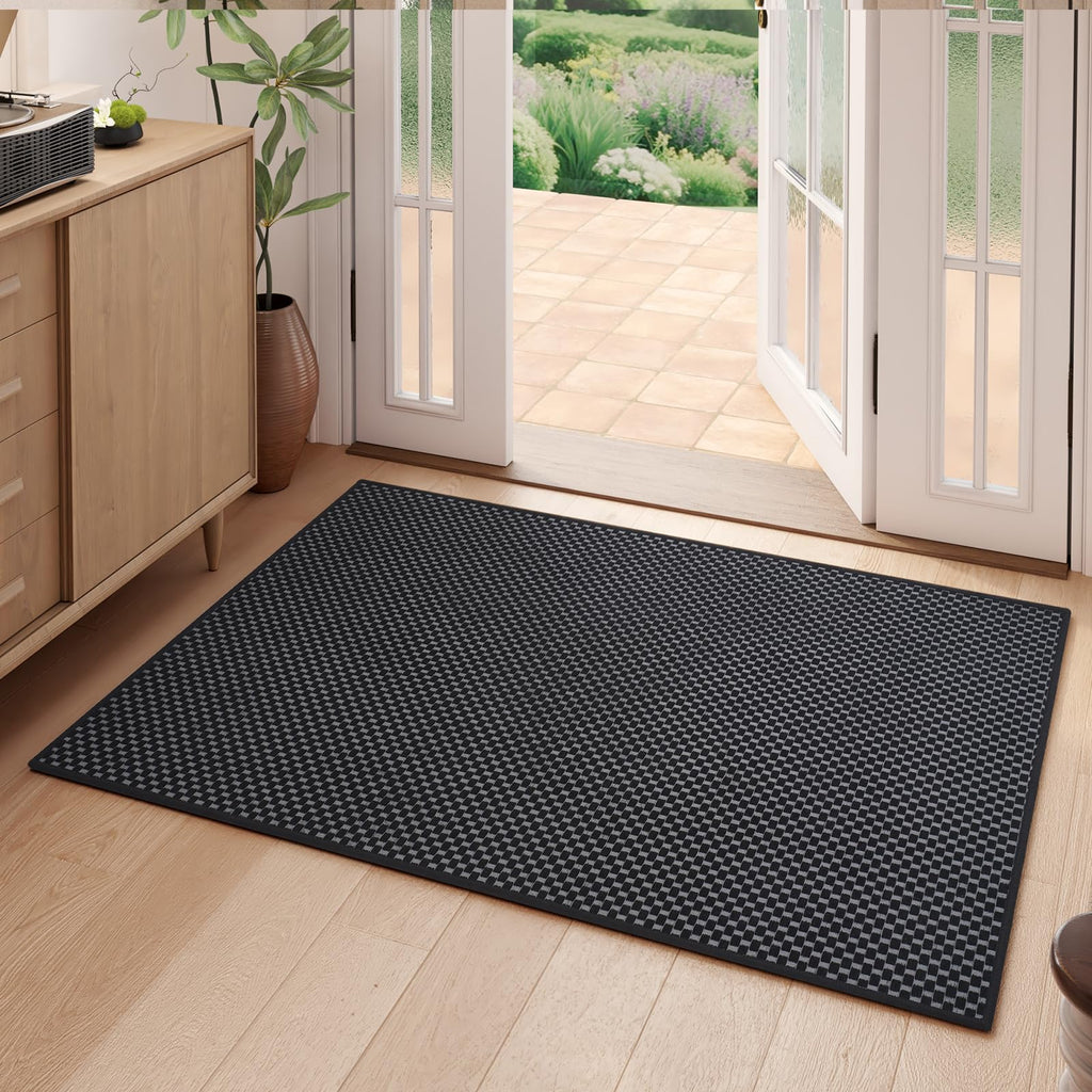 YDKGL Indoor Front Door Mat Entryway Rug Non Slip Washable Black 2x3 ft