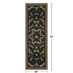 2x6 Black Entryway Runner Rugs Washable Non Slip Runners for Hallway, Kitchen, Mudroom, Laundry Room, Stain Resistant Ultra Soft Non Skid, Nature Insect Fantasy Whimsical Indoor Decor