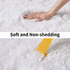 Ailyei Soft Runner Rugs for Bedroom Hallways, 2x6 White Fluffy Shag Throw Area Rug Non Slip for Bedside Dorm, Long Shaggy Furry Carpet for Nursery Living Room