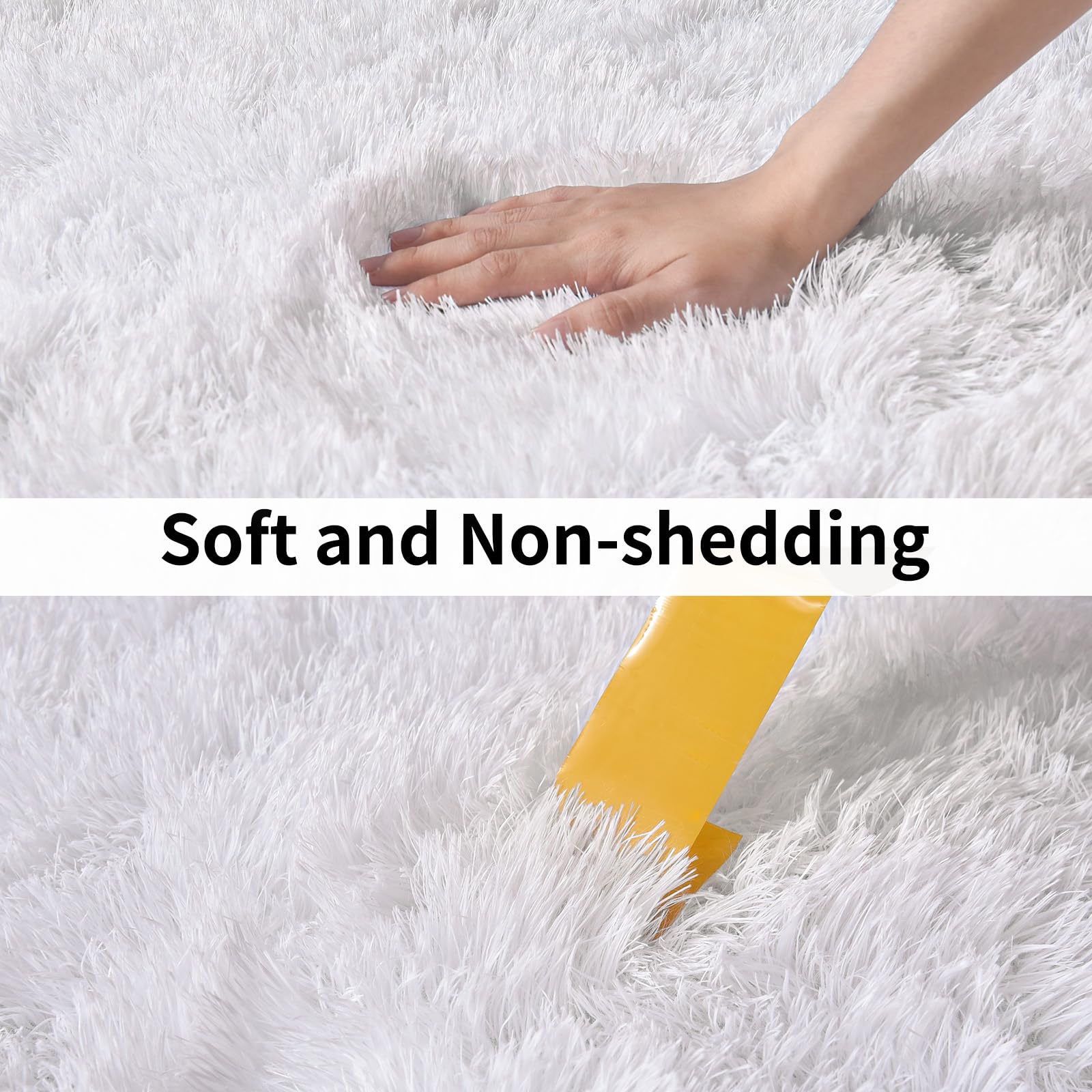 Ailyei Soft Runner Rugs for Bedroom Hallways, 2x6 White Fluffy Shag Throw Area Rug Non Slip for Bedside Dorm, Long Shaggy Furry Carpet for Nursery Living Room