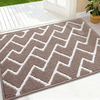 OLANLY Front Door Mat, Non-Slip Rubber Backing, Dirt Resistant and Absorbent, Washable, Easy to Clean Low-Profile Indoor Doormat for Back Door, Entryway, Inside Entrance, 36x24, Brown