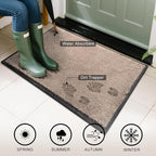 Mibao Dirt Trapper Door Mat for Indoor Outdoor, Waterproof All-Season, All-Weather Doormat, Heavy Duty Non-Slip Entrance Rug, Low Profile Absorbent Entrance Mat Carpet, 48" x 36", Beige