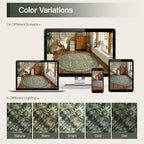 Lofus 8ft Area Rugs for Living Room, Green Washable Area Rug with Non-Slip Backing,Soft Boho Carpets for Bedroom Dining Room Home Office Indoor Nursery