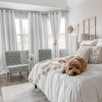 NICETOWN White 100% Blackout Lined Curtains, 2 Thick Layers Completely Blackout Window Treatment Thermal Insulated Drapes for Kitchen/Bedroom (1 Pair, 52 inches Width x 63 inches Length Each Panel)