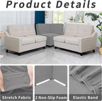Easy-Going Stretch Soft Sectional Corner Sofa Couch Slipcover Light Gray