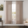 Nanspring Oatmeal Semi Sheer Curtains 72 Inches Long 2 Panels Set for Bedroom Back Tab Rod Pocket Light Filtering Privacy Drapes Cotton Linen Textured Farmhouse Living Room Curtain 52X72 Inches