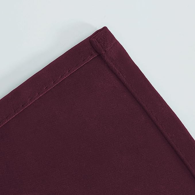 LEMOMO Blackout Curtains 66 x 84 inch/Burgundy Red Curtains Set of 2 Panels/Thermal Insulated Room Darkening Bedroom Curtains