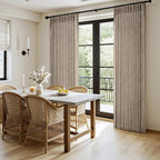MIULEE Pinch Pleated Thick Linen Curtains 84 Inches Long 2 Panels for Living Room Bedroom, Memory Trained Drapes Pleat Back Tab Light Filtering Grey Beige Window Curtains with Hooks&Rings