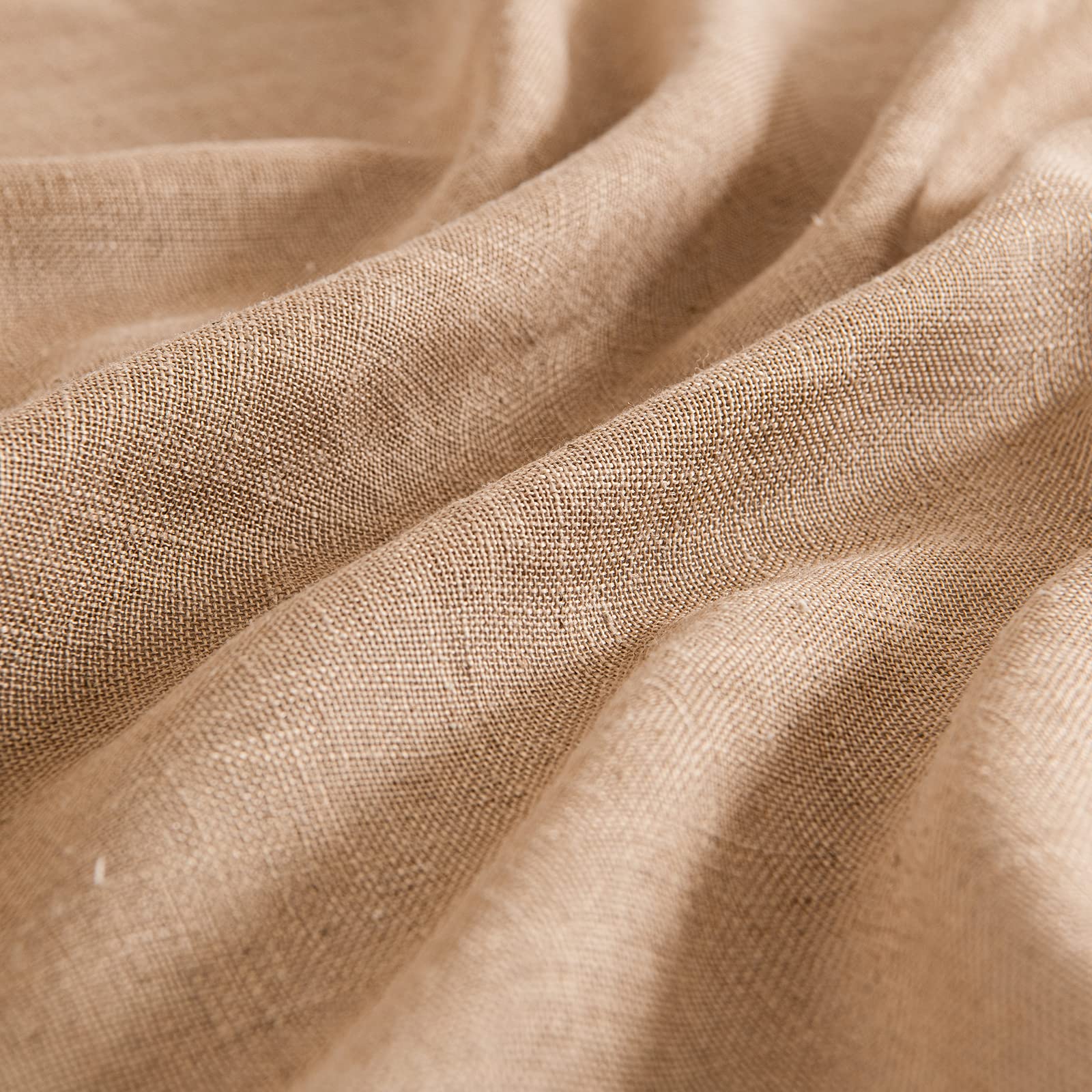 MIULEE Brown Linen Curtains 37x72 Inch Length 2 Panels