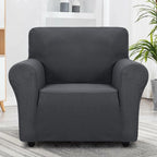 ZNSAYOTX Super Stretch Chair Slipcover Universal Sofa Chair Covers for Living Room Dogs Pet Furniture Protector Spandex Armchair Slipcovers with Anti Slip Foam Sticks (Dark Grey, Chair)