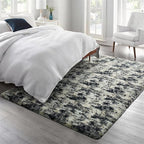 Ophanie Black Gold and Grey Area Rugs for Living Room 6x9, Fluffy Shag Large Fuzzy Plush Soft Carpets, Floor Shaggy Rugs for Bedroom, Carpet for Kids Boys Girls Dorm Nursery Home Decor Aesthetic