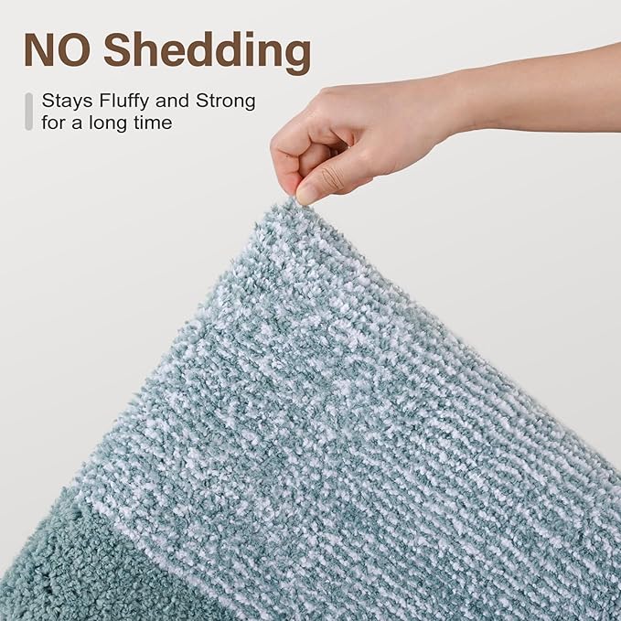 60x24 Long Bathroom Rugs Washable Non Slip, Dusty Blue Bath Mat for Bathroom Floor Tub, Soft Absorbent Quick Dry Mats for Shower, Bathtub,Home Decor