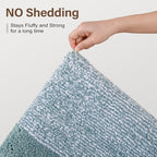 Bathroom Rugs 24x17 Non Slip Washable, Dusty Blue Bath Mat for Bathroom Floor Tub, Soft Absorbent Quick Dry Mats for Shower, Bathtub,Home Decor