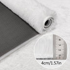 JiaoBaba Runner Rug for Bedroom White 2x5ft Fluffy Area Rug Bedside Runner Rug for Kids Room Boys Teens Nursery Baby Living Room Dorm Home Decor Carpets Kid Sbedroom Rug