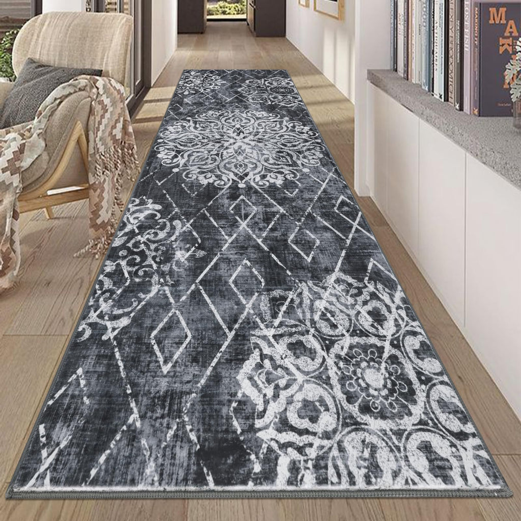 HEBE Hallway Runner Rug 2'8''x8', Washable Non Slip Kitchen Rug Runner