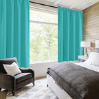 DWCN Blackout Curtains for Living Room Thermal Insulated, Energy Saving & Noise Reducing Bedroom Curtains, Peacock Blue, W 52x L 45 Inch, Set of 2 Rod Pocket Curtain Panels