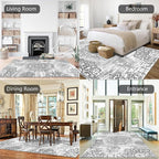 HEBE Area Rug for Living Room 9'x12', Washable Non Slip Boho Bedroom Rug