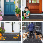 Smiry Front Door Mat Outside Entrance, Low Profile Rubber Doormat, 47x32