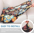 hyha Printed Couch Cushion Covers, Sofa Covers Washable for 3 Cushion Couch