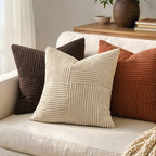 MIULEE Fall Rust Boho Decorative Throw Pillow Covers for Couch 20x20 Inch