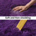 Soft Runner Rugs for Bedroom Hallways, 2x4 Purple Fluffy Shag Throw Area Rug Non Slip for Bedside Dorm, Long Shaggy Furry Carpet for Nursery Living Room