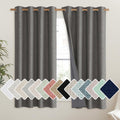 NICETOWN Grizzle Gray Vintage Linen 100% Blackout Curtains for Living Room, Thermal Insulated Curtains 48" Long, Noise Reducing Window Treatment Drapes for Hall Room, 52" Wide Per Panel, Set of 2