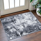 KOZYFLY Abstract Entryway Rug 2x3 Washable Door Mat Indoor Multi-Grey
