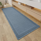 RESARE Waffle Bathroom Runner Rugs, Super Absorbent Bath Mat Non Slip Washable Quick Dry, Upgraded Ultra Soft Boho Bath Rugs with Tassels for Hallway Bedroom Laundry Room, 2'x5'(24"x60"), Blue