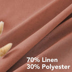H.VERSAILTEX Linen Curtains Home Decorative Nickel Grommet Curtains Privacy Added Energy Saving Light Filtering Semi Sheer Window Treatments Draperies for Bedroom, Terracotta, 2 Panels, 52 x 54 - Inch