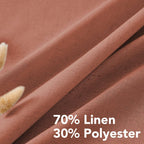 H.VERSAILTEX Linen Curtains Home Decorative Nickel Grommet Curtains Privacy Added Energy Saving Light Filtering Window Treatments Semi Sheer Draperies for Bedroom, Terracotta, 2 Panels, 52 x 84 - Inch