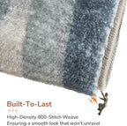 OPPODREAM Border Soft Area Rugs 5x7, Washable Blue Rug with Non Slip Backing, 5 x 7 Faux Cashmere Low-Pile 5x7 Carpet