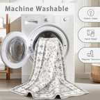 Washable Rugs 8x10 Area Rugs for Living Room,Rugs for Bedroom,Large Carpets,Ultra Soft Faux Wool Retro Dining Room Rug,Non Slip&Non-Shedding Low Pile Vintage Print Rug for Home Office-Grey