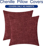 CaliTime Decorative Couch Throw Pillow Covers 18 X 18 Inches Burgundy
