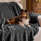 BEDELITE Fleece Blanket Twin Size – 3D Ribbed Jacquard Soft and Warm Decorative Fuzzy Blankets – Cozy, Fluffy, Plush Lightweight Throw Blankets for Couch, Bed, Sofa(Charcoal Grey, 60x80 inches)