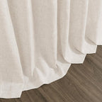 Long Curtain 105 inches Long 2 Panels Set Back Tab Beige Linen Drapes for Living Room Neutral Farmhouse Light Filtering Semi Sheer Linen Curtains 105 inch Length for Large Window Tan