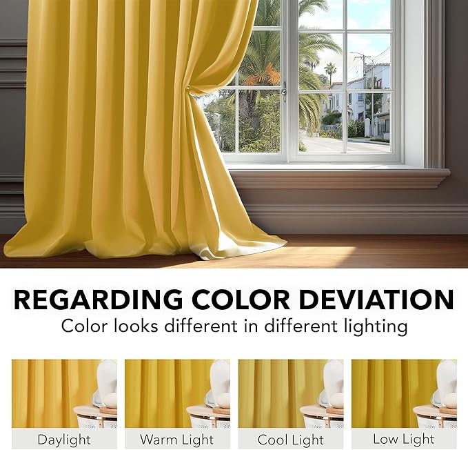 Deconovo Blackout Curtains for Bedroom, Living Room Curtains 95 Inches Long