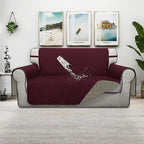 ISSUNTEX Double Protection 100% Waterproof Loveseat Sofa Covers for Living Room, Couch Covers for 2 Cushion Couch Sofa, Reversible Furniture Protector Sofa Cover for Dogs (Loveseat, Wine/Beige)