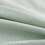 Extra Long Aqua Green Linen Curtains 120 Inch for Living Room 2 Panels Set Rod Pocket Back Tab Light Filtering Semi Sheer Linen Window Drapes Privacy High Ceiling Drapes for Farmhouse 52x120