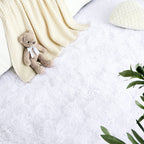 LOCHAS Area Rugs Fluffy Living Room Carpets for Kids Bedroom 5.3x7.5, White