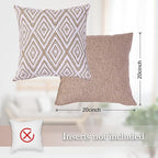 HPUK Throw Pillow Covers 20x20, Set of 4, Light Brown Couch Pillow Covers