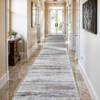 3x12 Washable Hallway Runner Rug: Extra Long Runners for Entryway Living Room Dining Room - Stain and Water Resistant Rugs with Non-Slip Backing - Soft Low-Pile Carpet 12ft Beige Grey
