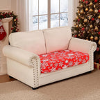Smiry Printed Couch Cushion Covers, Stretch Soft Couch Covers for Sofa, Washable Non-Slip Sofa Slipcover Furniture Protector for Indoor and Outdoor (Medium,Red with White)