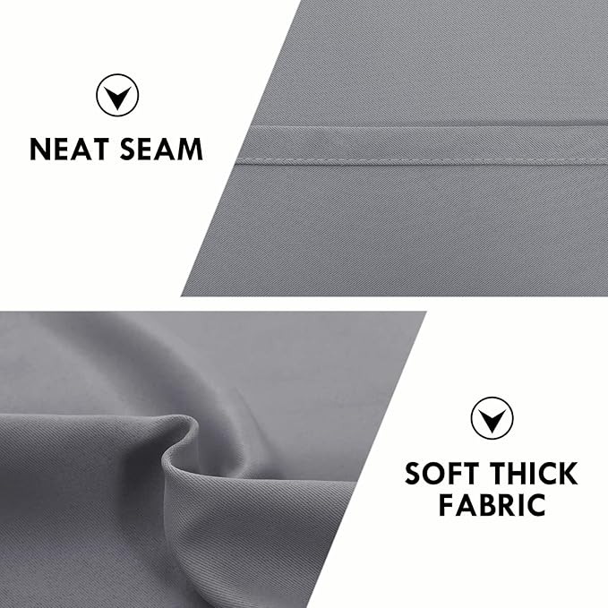 DWCN Wide Blackout Curtains for Bedroom Living Room 70 x 84 Inch Long Grey