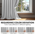 Deconovo Blackout Curtains, Thermal Insulated, W52 x L54 2 Panels, Back Tab, Machine Washable, Room-Darkening Drapes for Bedroom/Living Room Greyish White