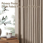 MIULEE Pinch Pleated Thick Linen Curtains 84 Inches Long 2 Panels for Living Room Bedroom, Memory Trained Drapes Pleat Back Tab Light Filtering Grey Beige Window Curtains with Hooks&Rings