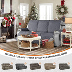 VANSOFY Waterproof Recliner Couch Covers, Sofa Covers 1-Piece Washable Reclining Sofa Cover Non-Slip Furniture Protector with Elastic Straps Pocket for Dogs, Pets(Dark Gray,3 Seater)