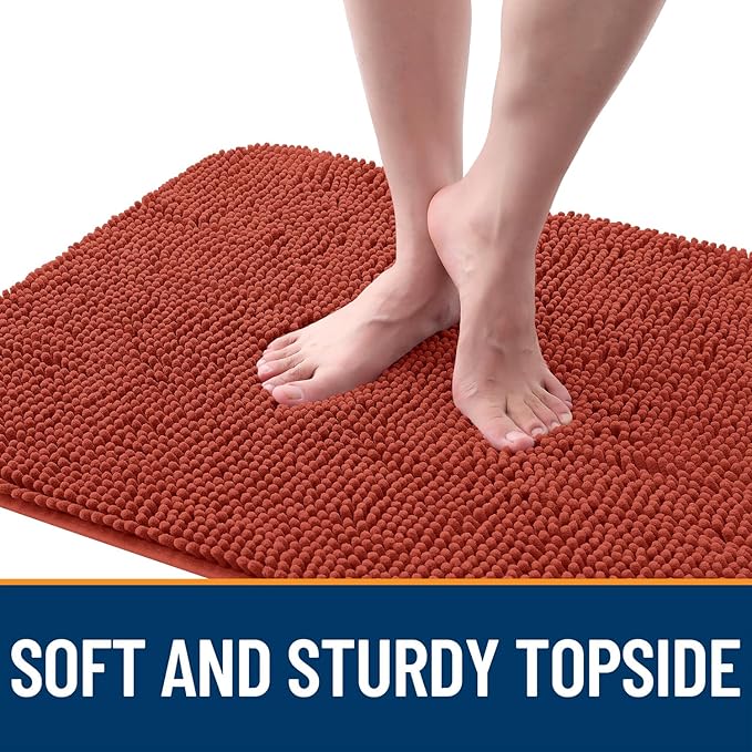 OLANLY Dog Door Mat for Muddy Paws 70x32, Absorbs Moisture and Dirt, Absorbent Non-Slip Washable Doormat, Quick Dry Chenille Mud Mat for Dogs, Entry Indoor Entryway Carpet for Inside Floor, Maple Red