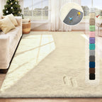 5x7 Area Rug for Living Room: Fluffy Shag Soft Washable Rugs Fuzzy Plush Indoor Carpet for Bedroom Nursery Playroom Dorm Kids Girls Boys Room (Cream White, 5'x7')