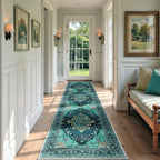 RELEANY Washable Area Rug, Runner 3'x9', Teal